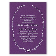 Naturally Beautiful - Purple Shimmer - Foil Invitation