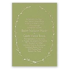 Naturally Beautiful - Olive - Foil Invitation