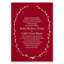 Naturally Beautiful - Red - Foil Invitation