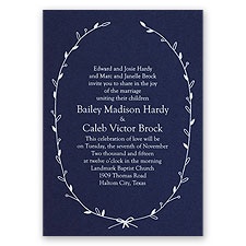 Naturally Beautiful - Navy - Foil Invitation