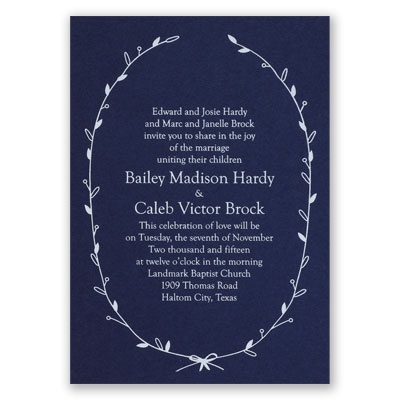 Naturally Beautiful - Navy - Foil Invitation