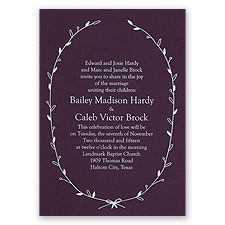 Naturally Beautiful - Eggplant - Foil Invitation