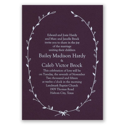 Naturally Beautiful - Eggplant - Foil Invitation