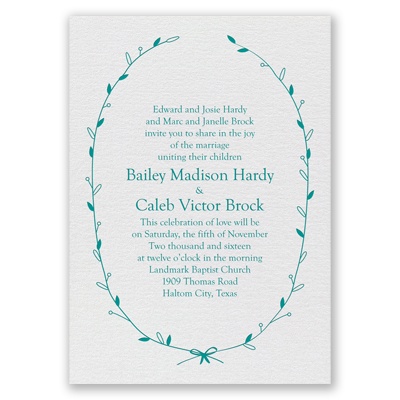 Naturally Beautiful - White Shimmer - Foil Invitation