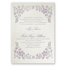 Feathered Floral - Ecru - Featherpress Invitation