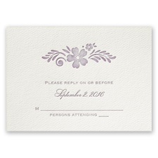 Feathered Floral - Ecru - Featherpress Response Card