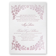 Feathered Floral - White - Featherpress Invitation