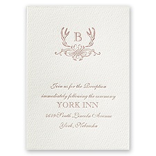 Antler Crest - Ecru - Featherpress Reception Card