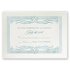 Diamonds and Swirls - Ecru - Featherpress Response Card