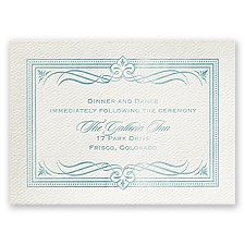 Diamonds and Swirls - Ecru - Featherpress Reception Card