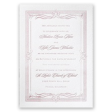 Diamonds and Swirls - White - Featherpress Invitation
