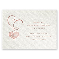 Lifted by Love - Ecru - Featherpress Reception Card