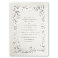 Jazzy Frame - Ecru - Featherpress Invitation