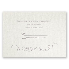 Jazzy Frame - Ecru - Featherpress Response Card