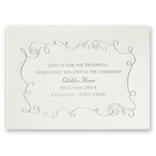 Jazzy Frame - Ecru - Featherpress Reception Card