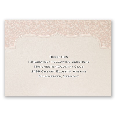 Faded Pink Filigree - Reception Card