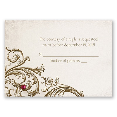 Sepia Filigree - Response Card and Envelope