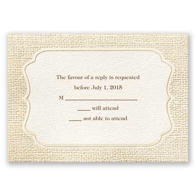 Burlap Sensation - Response Card and Envelope