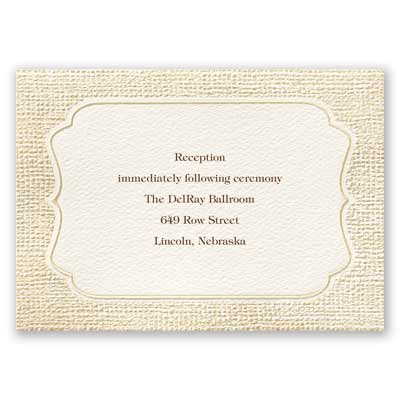 Burlap Sensation - Reception Card