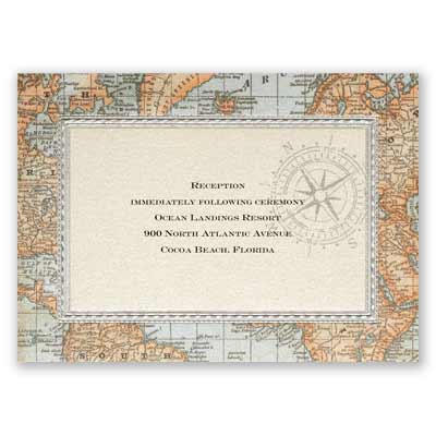 Antique World Map - Reception Card