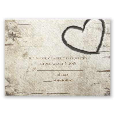 Birch Tree Carvings - Response Card and Envelope
