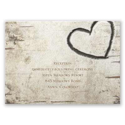 Birch Tree Carvings - Reception Card