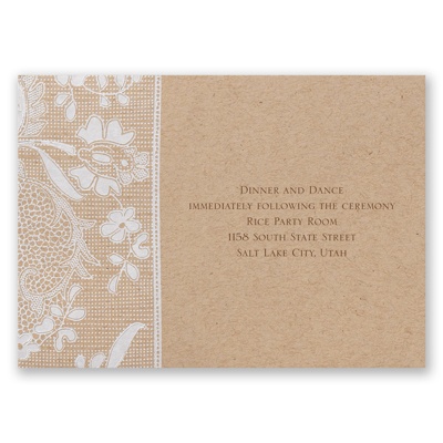 Naturally Romantic - Reception Card