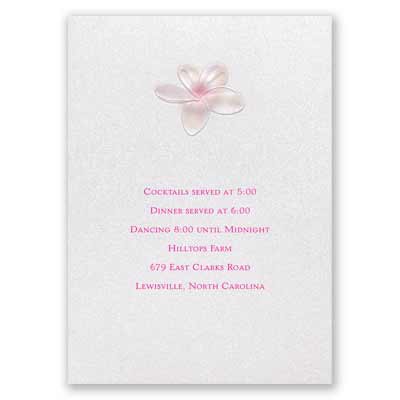Pretty Plumeria - Reception Card