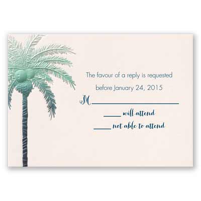 Pleasing Palm Trees - Response Card and Envelope