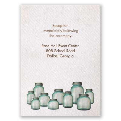 Country Canning Jar - Reception Card
