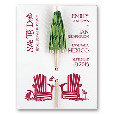 Kickin' Back Umbrella - Save the Date Card