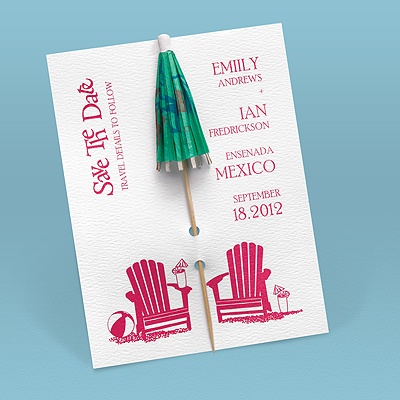 Kickin' Back Umbrella - Save the Date Card