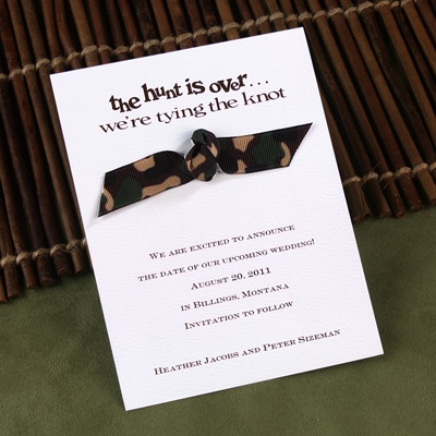 Camouflage Ribbon - Save the Date Card