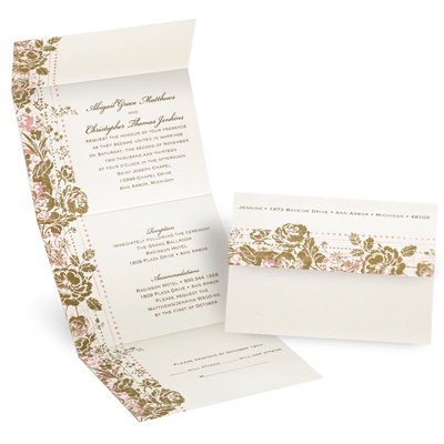 Faded Floral - Seal and Send Invitation