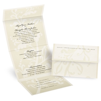 Floral Silhouette - Seal and Send Invitation