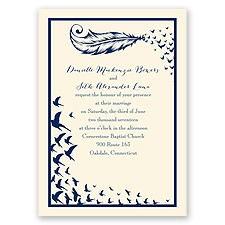 Of a Feather - Ecru - Invitation