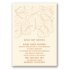 Leaf Silhouettes - Ecru - Invitation
