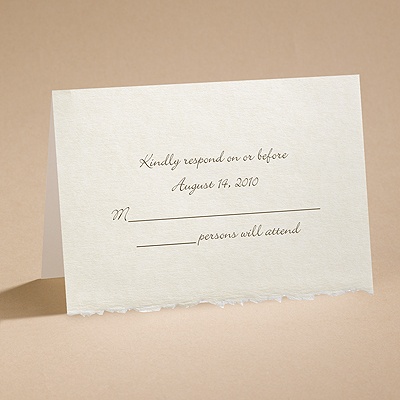 Ecru Deckle Edge - Respond Card and Envelope