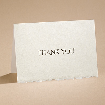 Ecru Deckle Edge - Thank You Card with Verse and Envelope