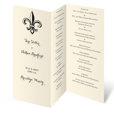 Trifold Wedding Programs on Wedding Stationery    Wedding Programs    Ecru Wedding Programs