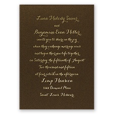 Simply Stunning - Brown Shimmer - Foil Invitation