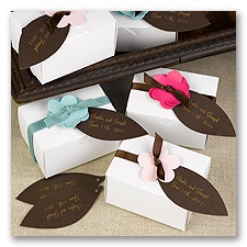Mocha Leaf Favor Tags Blank or Personalized