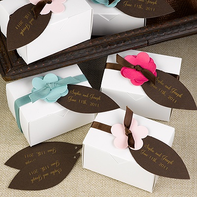 Mocha Leaf Favor Tags Blank or Personalized