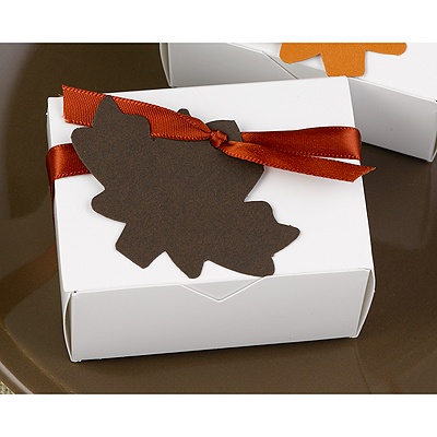 Espresso -  Maple Leaf Favor Tags Blank or Personalized