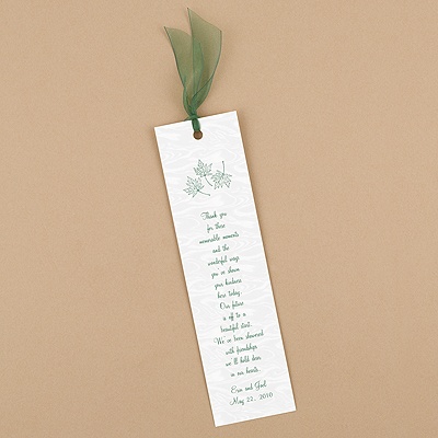 Personalized Moire Bookmarks With Chiffon Ribbon