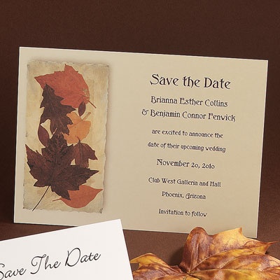 Autumn Leaves - Save The Date Card