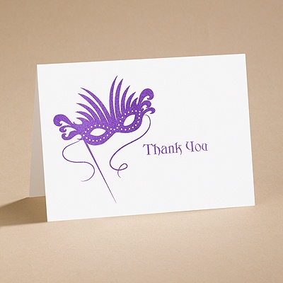 Masquerade - Thank You Card and Envelope