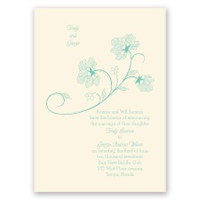 Floral Detail - Ecru - Invitation