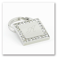 Square Rhinestone Key Chain