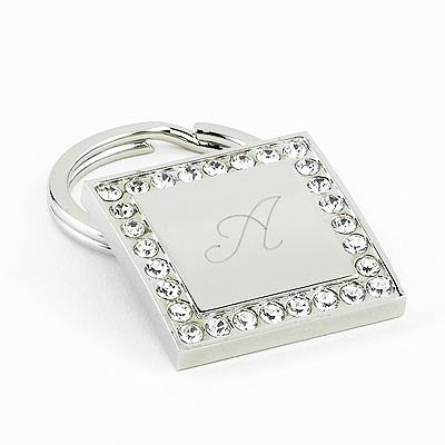 Square Rhinestone Key Chain